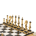 Шахматы из бронзы и натуральных камней Долерит и Мрамор с гравировкой Decorative Thematic Chess варинант исполнения - 3 | Loft Concept в Рязани