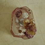 Шкатулка из эпоксидной смолы с цветами розовая Epoxy Resin Flowers Box Pink варинант исполнения - 2 | Loft Concept в Рязани