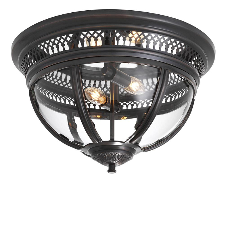 Потолочный светильник Ceiling Lamp Residential Bronze Темная бронза Прозрачное Стекло Потолочный светильник Ceiling Lamp Residential Bronze Темная бронза Прозрачное Стекло в Рязани | Loft Concept