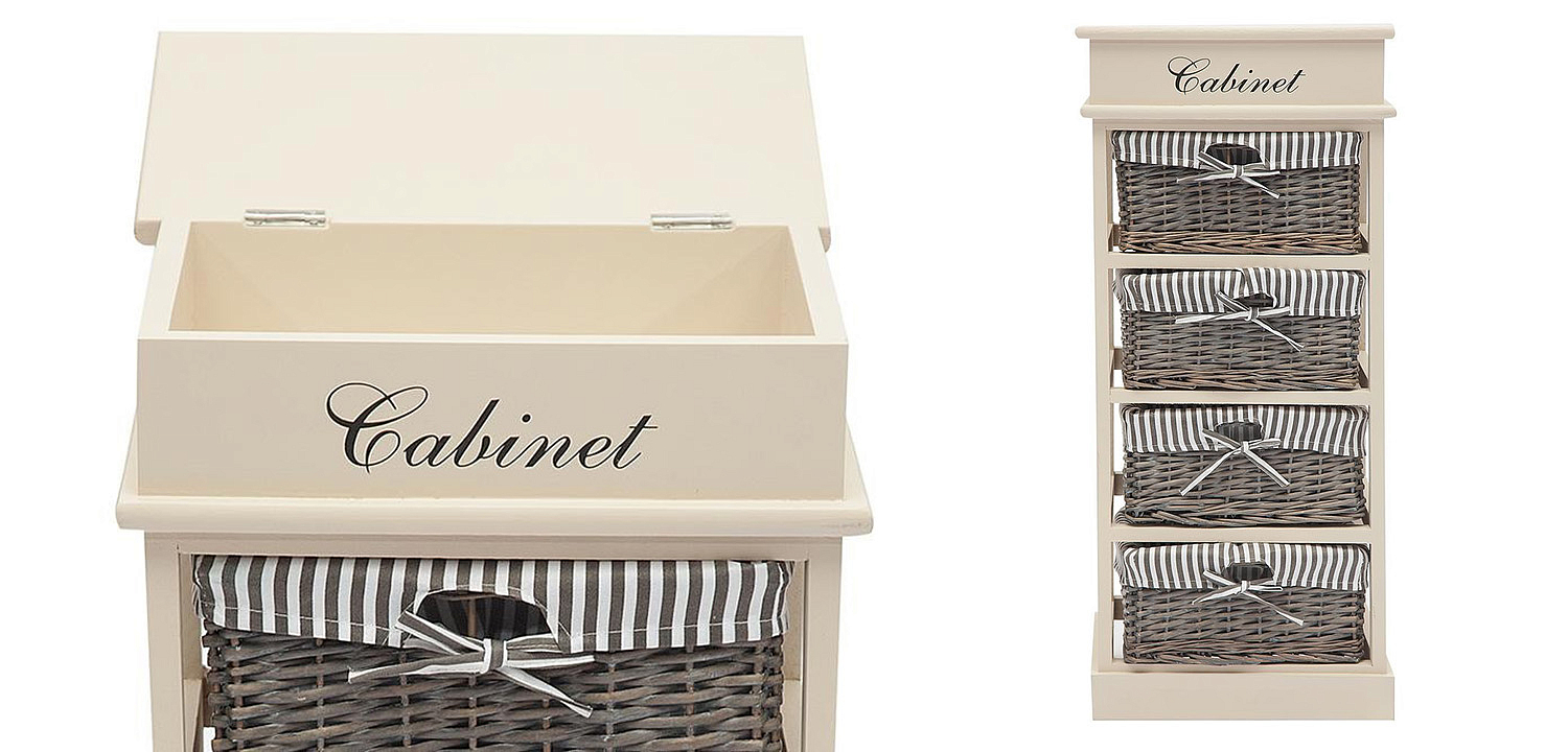 Тумба с 4 корзинами Provence Butter White 4 Boxes - Loft-Concept в Рязани