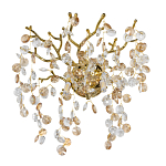 Бра золотого цвета с ветвями и прозрачными хрустальнымих подвесками Droplet Chandelier варинант исполнения - 1 | Loft Concept в Рязани