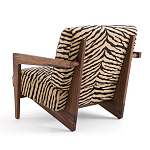 Кресло с обивкой из шенилла с тигровым принтом Tiger Chair варинант исполнения - 3 | Loft Concept в Рязани