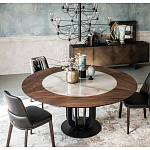 Обеденный стол круглый на чёрном фигурном основании Bosnia dinning table  варинант исполнения - 3 | Loft Concept в Рязани