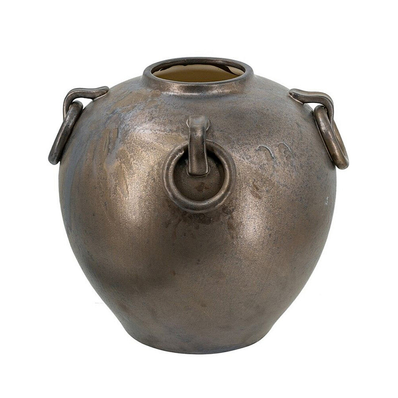 Ваза в виде старинного сосуда с кольцевыми ручками Warm Vessel Темная бронза в Рязани | Loft Concept 