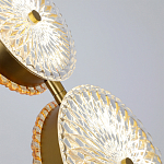  Подвесной светильник с плафонами из рельефного стекла Peony Glass Bronze Two варинант исполнения - 4 | Loft Concept в Рязани