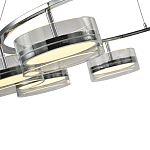 Люстра светодиодная с 8-ю прозрачными плафонами цилиндрической формы из акрила и стекла с пультом для регулировки света Glass Lamp Chromium варинант исполнения - 1 | Loft Concept в Рязани