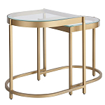 Комплект из 2-х приставных столиков на металлическом основании цвета латунь Ambassador варинант исполнения - 1 | Loft Concept в Рязани