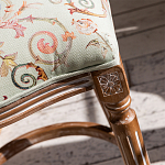 Барный стул из массива бука светло-зеленый с растительным орнаментом Raffael Angel Green Bar stool варинант исполнения - 2 | Loft Concept в Рязани