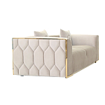 Диван двухместный  бежевый с золотым каркасом Bertrude варинант исполнения - 1 | Loft Concept в Рязани