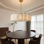 Люстра круглая Д80 см с абажуром из прямоугольных панелей Calling to Shine варинант исполнения - 2 | Loft Concept в Рязани