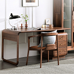 Стол рабочий округлой формы с 3-мя ящиками  Working Moonnut Table варинант исполнения - 8 | Loft Concept в Рязани