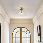 Потолочный светильник с широким полусферическим плафоном из прозрачного стекла Alora Mood варинант исполнения - 7 | Loft Concept в Рязани