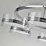 Люстра светодиодная с 8-ю прозрачными плафонами цилиндрической формы из акрила и стекла с пультом для регулировки света Glass Lamp Chromium варинант исполнения - 3 | Loft Concept в Рязани