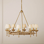 Люстра из кованого железа с отделкой плетеной веревкой и сусальным золотом Parisian Style варинант исполнения - 4 | Loft Concept в Рязани