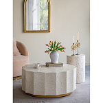 Стол кофейный с отделкой раковинами устриц Coastal Charm варинант исполнения - 4 | Loft Concept в Рязани