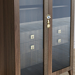 Дизайнерский шкаф витрина Elsa Dreams Walnut с 4-мя ящиками варинант исполнения - 4 | Loft Concept в Рязани