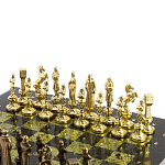 Шахматы Ренессанс из бронзы с доской из натурального камня Змеевик Decorative Thematic Chess варинант исполнения - 3 | Loft Concept в Рязани