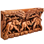 Панно из дерева слоны Panel With Animals варинант исполнения - 2 | Loft Concept в Рязани