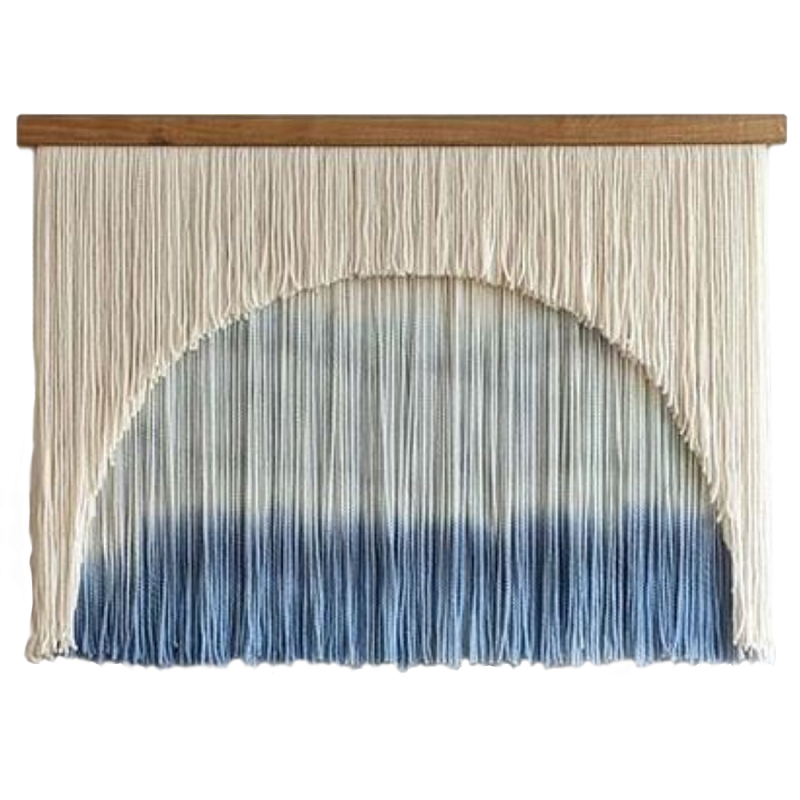 Панно дизайнерское из нитей Quiet Sea Голубой Бежевый в Рязани | Loft Concept 