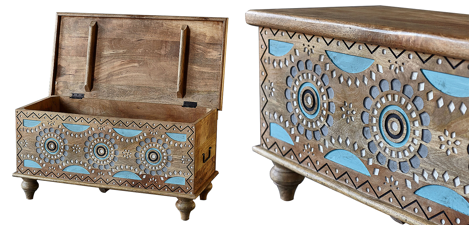 Сундук резной Mitra Carved Wood Chest Сундук резной Mitra Carved Wood Chest - Loft-Concept в Рязани