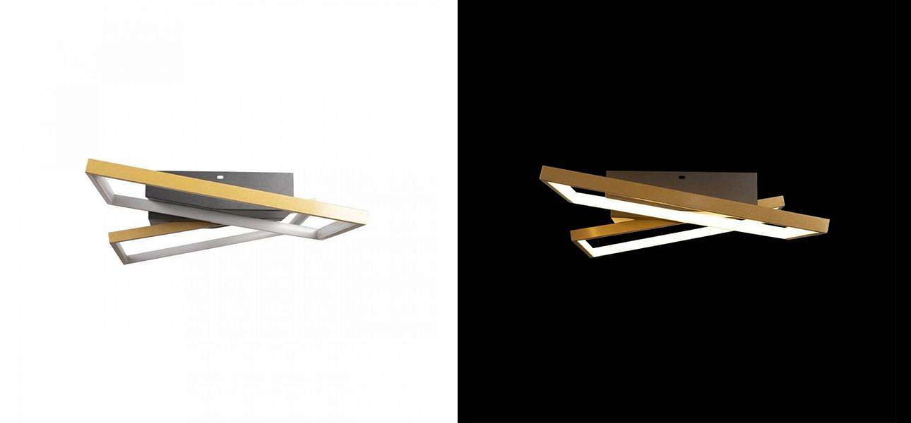 Потолочный светильник Black square and rectangle Gold Потолочный светильник Black square and rectangle Gold - Loft-Concept в Рязани