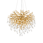 Люстра подвесная с прозрачными стеклянными подвесками в форме капель Диаметр 60 см Droplet Chandelier варинант исполнения - 8 | Loft Concept в Рязани