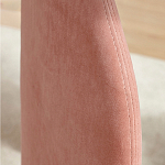 Обеденный стол со стеклянной столешницей и розовыми ножками с тканевой обивкой Wrigley варинант исполнения - 2 | Loft Concept в Рязани