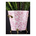 Кашпо из белого фарфора с розовым цветочным орнаментом Eden Garden варинант исполнения - 5 | Loft Concept в Рязани