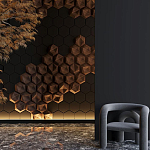 Гипсовая 3D панель с принтографией PM-41 варинант исполнения - 5 | Loft Concept в Рязани