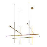 Люстра с 8-ю пересекающимися цилиндрическими плафонами на тонких тросах Trumpet tube варинант исполнения - 2 | Loft Concept в Рязани