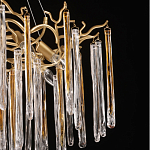 Люстра подвесная золотого цвета с разветвленными ветвями и прозрачными стеклянными подвесками Droplet Chandelier варинант исполнения - 6 | Loft Concept в Рязани