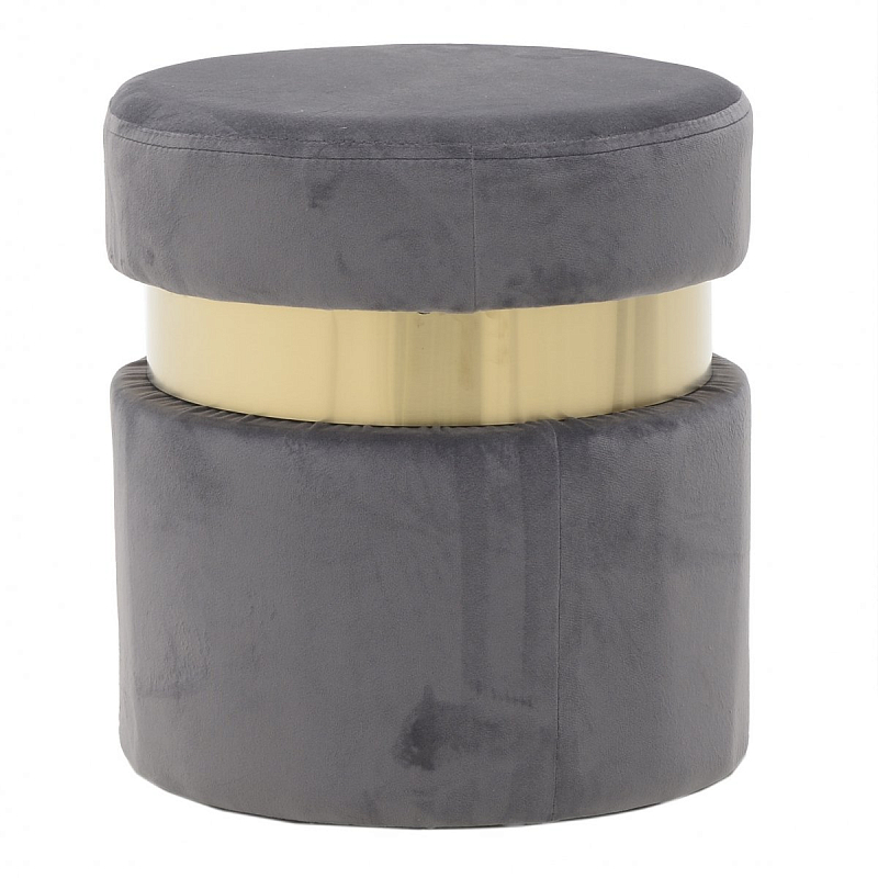 Пуф Golden Belt Gray Серый Золотой Пуф Golden Belt Gray Серый Золотой в Рязани | Loft Concept