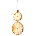  Подвесной светильник с плафонами из рельефного стекла Peony Glass Bronze Two варинант исполнения - 1 | Loft Concept в Рязани