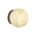 Настенно-потолочный светильник с плафоном в форме шара из алебастра Cryptocrystalline Stone варинант исполнения - 1 | Loft Concept в Рязани