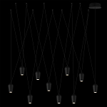 Подвесной светильник черными плафонами на длинных пересекающихся тросах Construction варинант исполнения - 8 | Loft Concept в Рязани