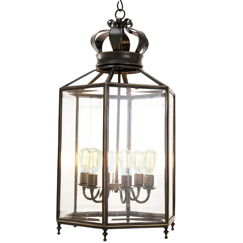 Люстра Lantern Grandos Темная бронза Прозрачный (Transparent) в Рязани | Loft Concept 