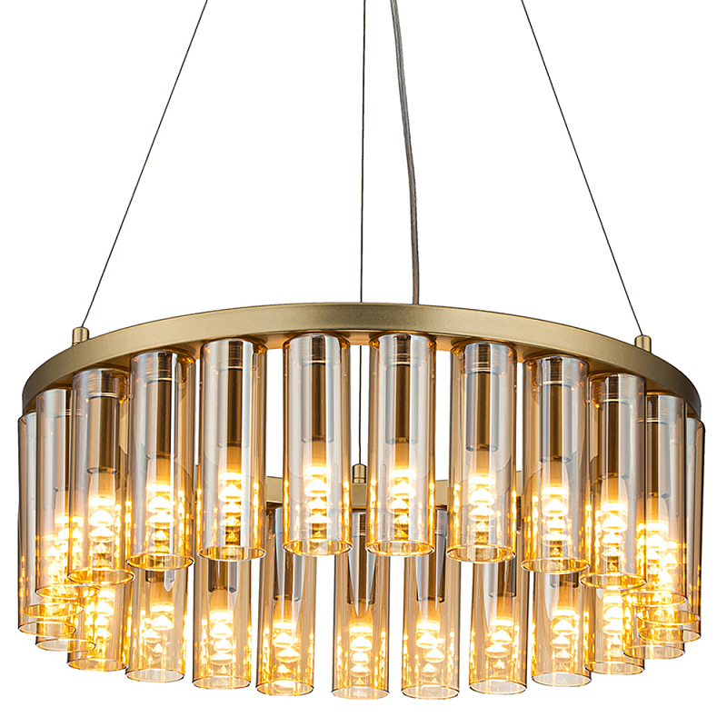 Люстра со стеклянными цилиндрическими плафонами Luminous Cylinders Amber Round Золотой Янтарь (Amber) Люстра со стеклянными цилиндрическими плафонами Luminous Cylinders Amber Round Золотой Янтарь (Amber) в Рязани | Loft Concept