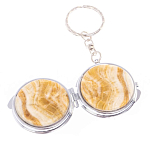 Зеркало брелок карманное двухстороннее из натурального камня Оникс Silver Stone Mirrors варинант исполнения - 5 | Loft Concept в Рязани