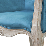 Кресло низкое в стиле прованс Louis French Armchair blue velour варинант исполнения - 4 | Loft Concept в Рязани