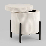 Молочный пуф на черных ножках SANJAY варинант исполнения - 2 | Loft Concept в Рязани