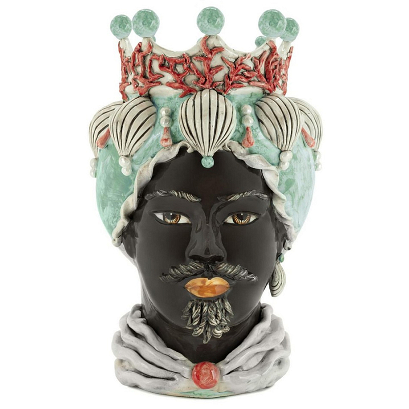 Ваза Vase Moro Man Coral Green Red Черный Зеленый Красный Ваза Vase Moro Man Coral Green Red Черный Зеленый Красный в Рязани | Loft Concept