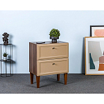 Тумба прикроватная бежевая из массива бука с 2-мя ящиками Wenge Light варинант исполнения - 5 | Loft Concept в Рязани
