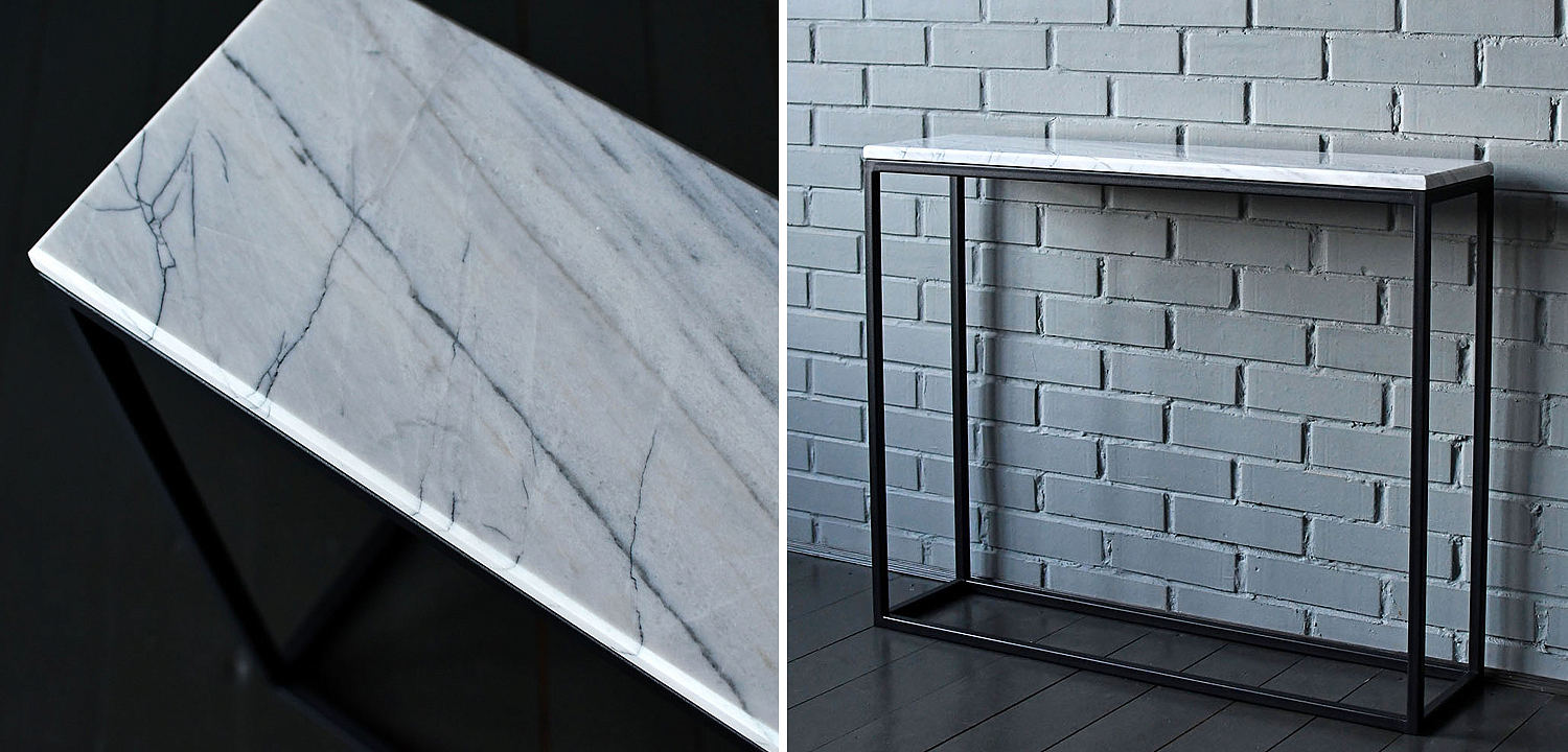 Консоль с белой мраморной столешницей Different Marble White Консоль с белой мраморной столешницей Different Marble White - Loft-Concept в Рязани