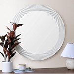 Зеркало в круглой фактурной раме Mirror Modern Texture белое варинант исполнения - 5 | Loft Concept в Рязани