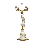 Подсвечник белый Попугай из фарфора с бронзовыми элементами Eden Garden варинант исполнения - 1 | Loft Concept в Рязани