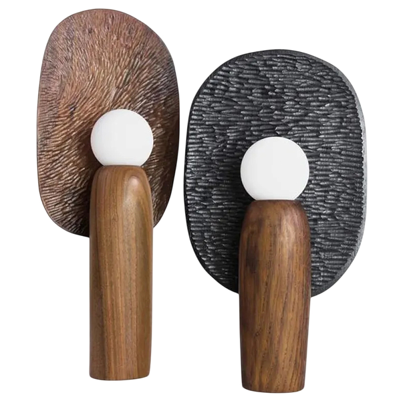 Настольная лампа из дерева Decorative Wooden Lamp Черный Коричневый Настольная лампа из дерева Decorative Wooden Lamp Черный Коричневый в Рязани | Loft Concept