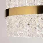 Люстра круглая золотого цвета с прозрачными рельефными стеклянными вставками Textured Glass Chandelier варинант исполнения - 10 | Loft Concept в Рязани