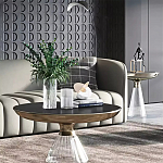 Дизайнерский журнальный стол на прозрачном основании Nofon варинант исполнения - 1 | Loft Concept в Рязани