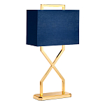 Настольная лампа с основанием из полированного золота и прямоугольным абажуром глубокого синего цвета Elstead Lighting варинант исполнения - 1 | Loft Concept в Рязани