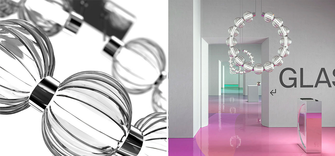 Светильник вертикальное кольцо со стеклянными шарами Balls Lamp Светильник вертикальное кольцо со стеклянными шарами Balls Lamp - Loft-Concept в Рязани